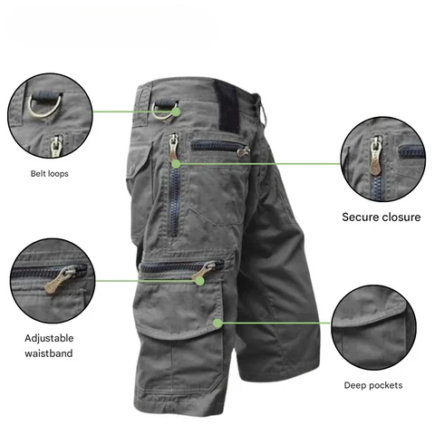 Szybkoschnące spodenki cargo outdoorowe dla mężczyzn – TrailFlex