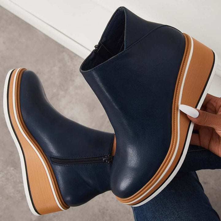 Trendy Damskie Botki z Zippem i Platformą - Alessia