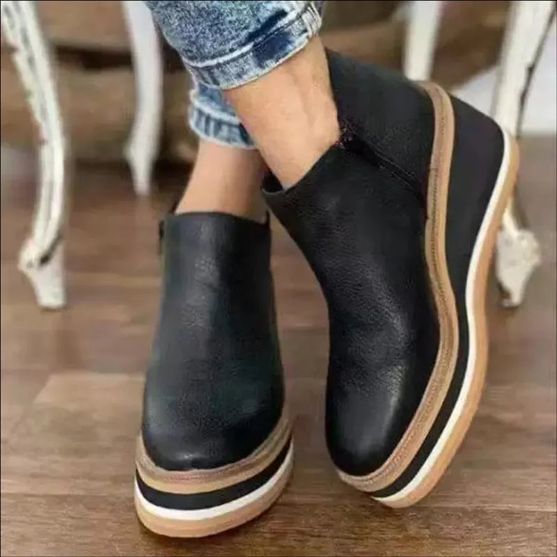 Trendy Damskie Botki z Zippem i Platformą - Alessia