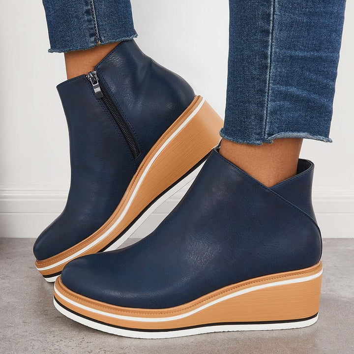Trendy Damskie Botki z Zippem i Platformą - Alessia