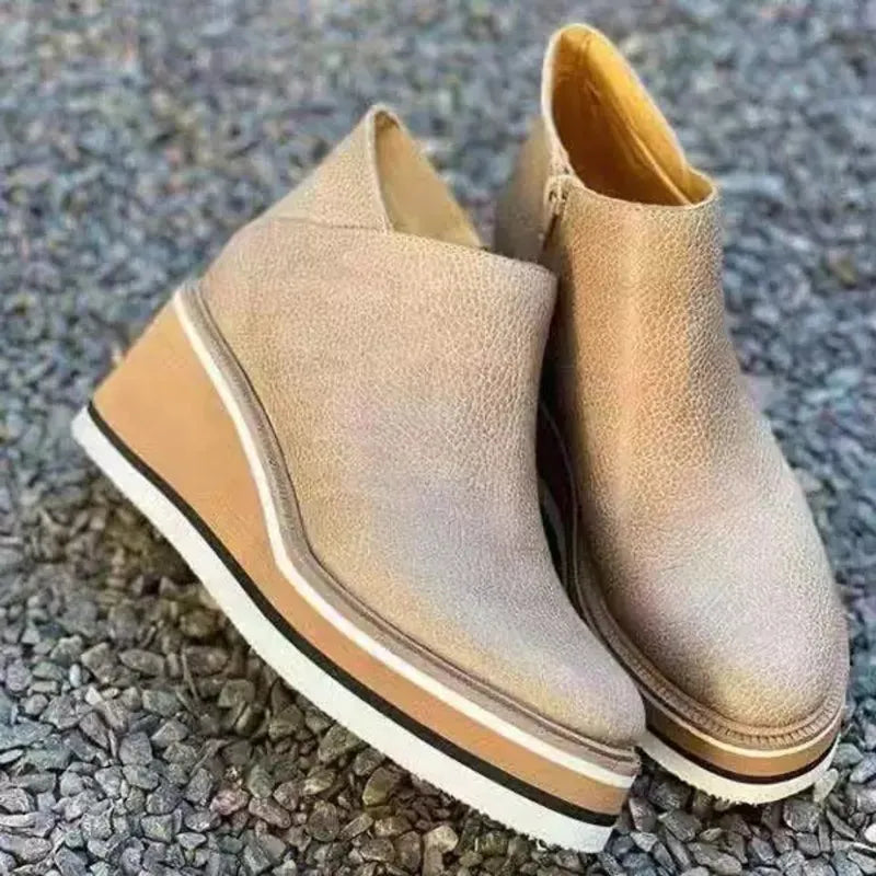 Trendy Damskie Botki z Zippem i Platformą - Alessia