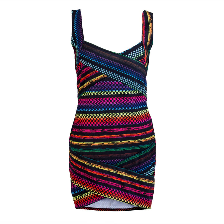 Trendy, paskowane bodycon mini sukienka dla kobiet – Liana