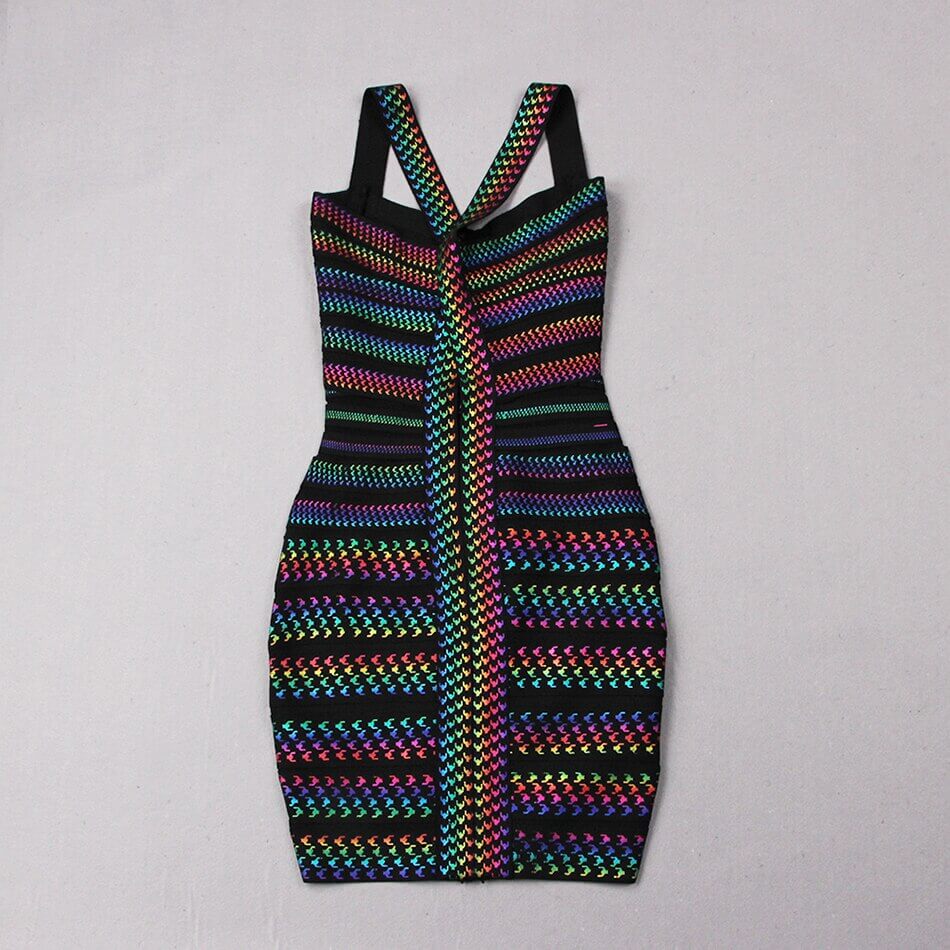 Trendy, paskowane bodycon mini sukienka dla kobiet – Liana