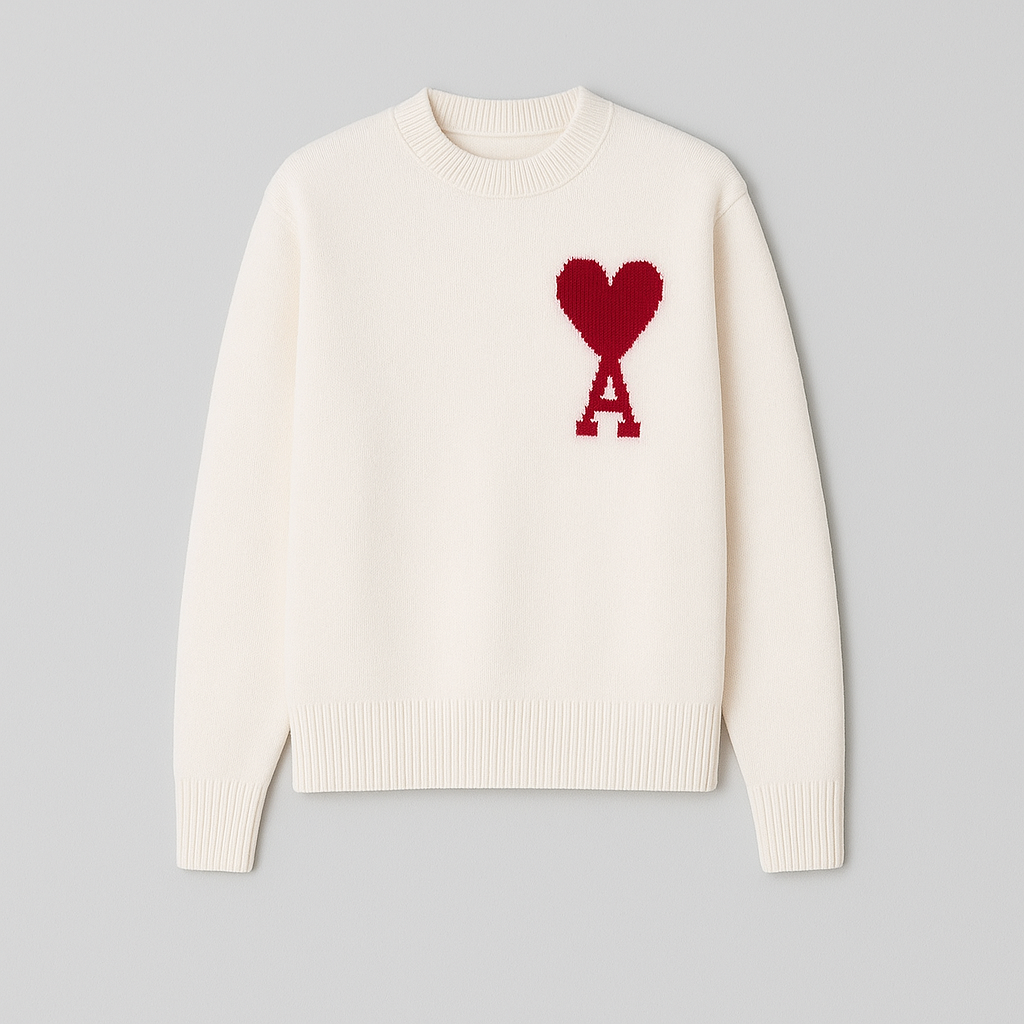 Kaminski | Sweter oversize z dzianiny z detalem serca