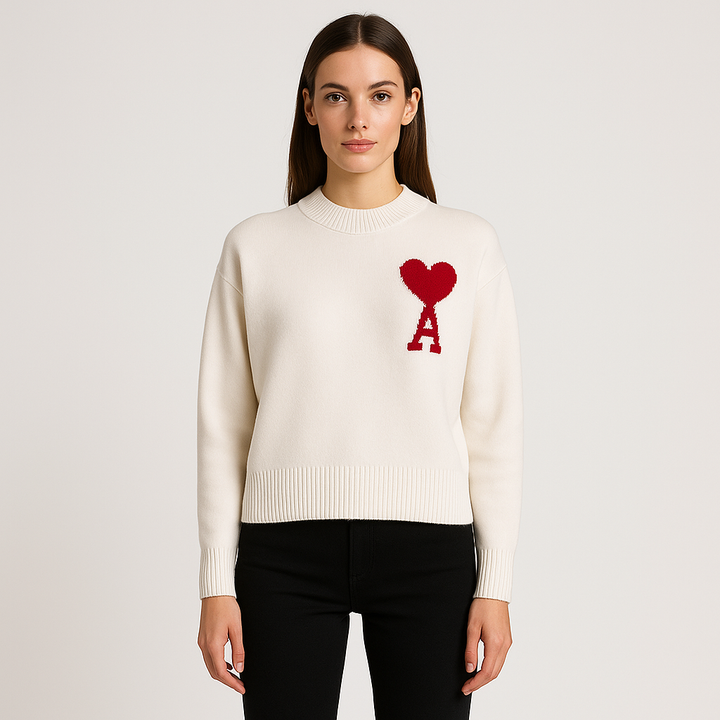 Kaminski | Sweter oversize z dzianiny z detalem serca