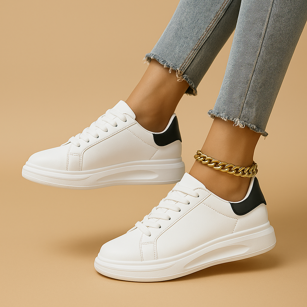 Kaminski | Białe skórzane sneakersy damskie o minimalistycznym designie | Natalia