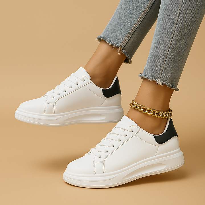 Kaminski | Białe skórzane sneakersy damskie o minimalistycznym designie | Natalia