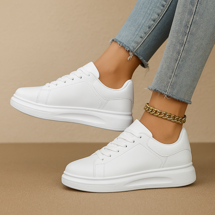 Kaminski | Białe skórzane sneakersy damskie o minimalistycznym designie | Natalia