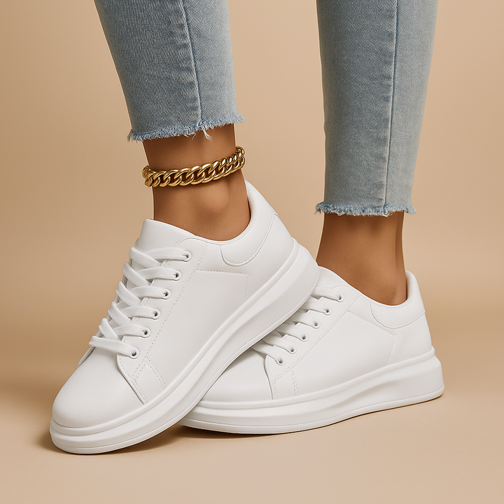 Kaminski | Białe skórzane sneakersy damskie o minimalistycznym designie | Natalia