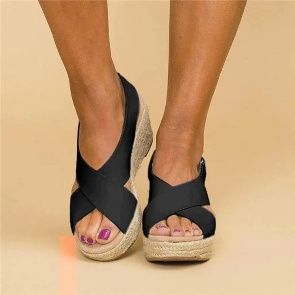 Wygodne ortopedyczne espadryle na koturnie - Clara