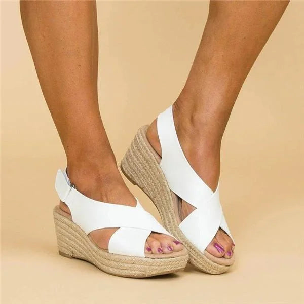 Wygodne ortopedyczne espadryle na koturnie - Clara